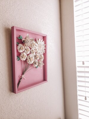 Large Framed Paper Flower Art - Bouquet - image8